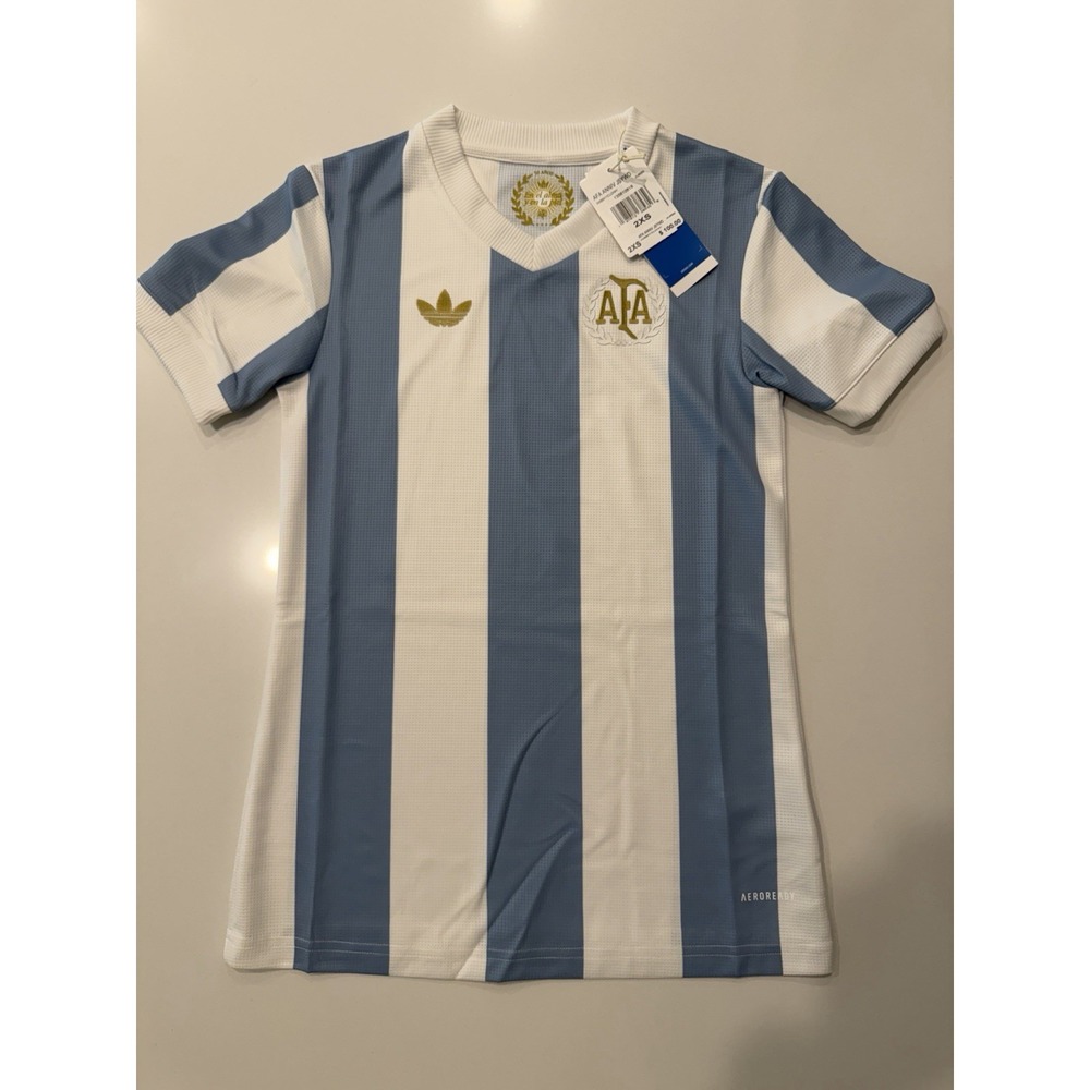 Adidas Argentina 50th Anniversary Jersey White Sky Blue JL9550 Womens 2XS